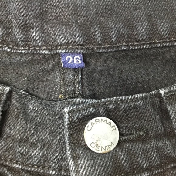 Carmar Black High Waisted Distressed Raw Hem Jean Shorts - Picture 8 of 10